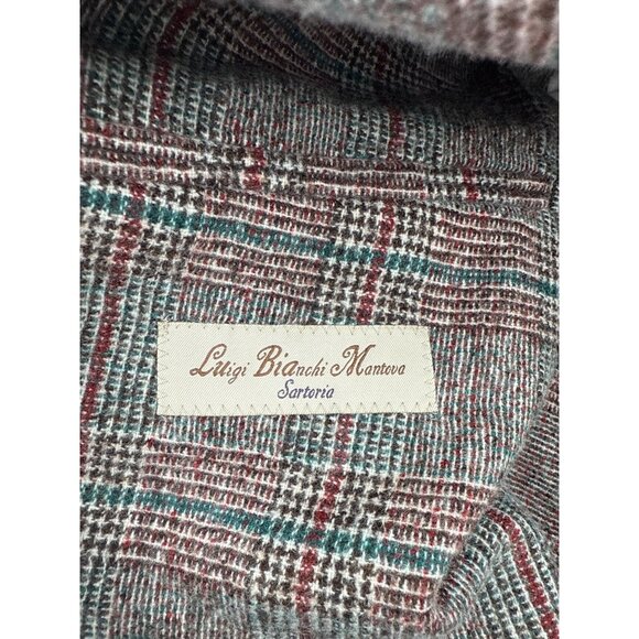 Luigi Bianchi Manitoba‎ Men Wool Cashmere Blend Plaid Blazer Deconstructed Italy - Picture 9 of 11